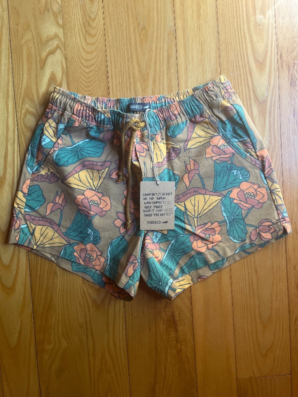 Toad&Co Boundless Shorts - women's kelp lotus print rare XS NWT